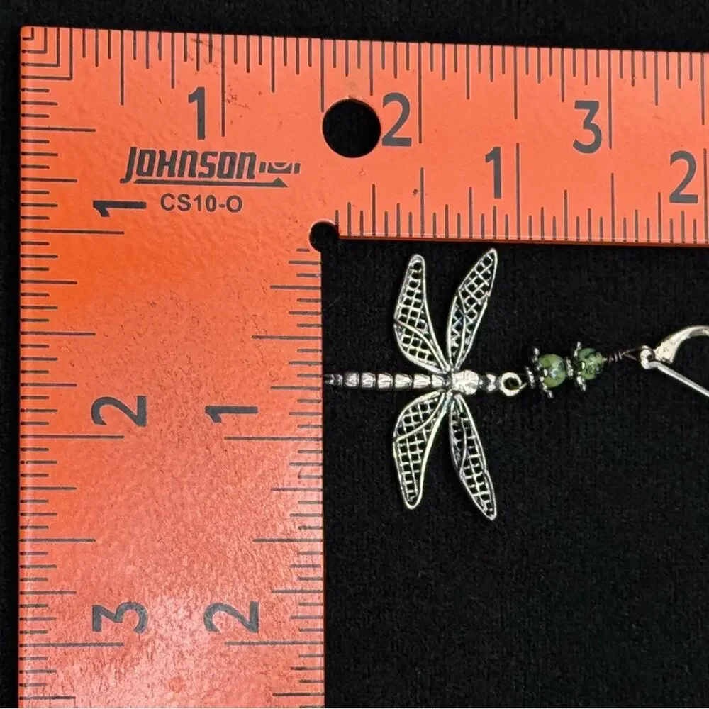 925 Stering Silver Dragonfly Dangle Hook Earrings Boho Nature Artisan Jewelry